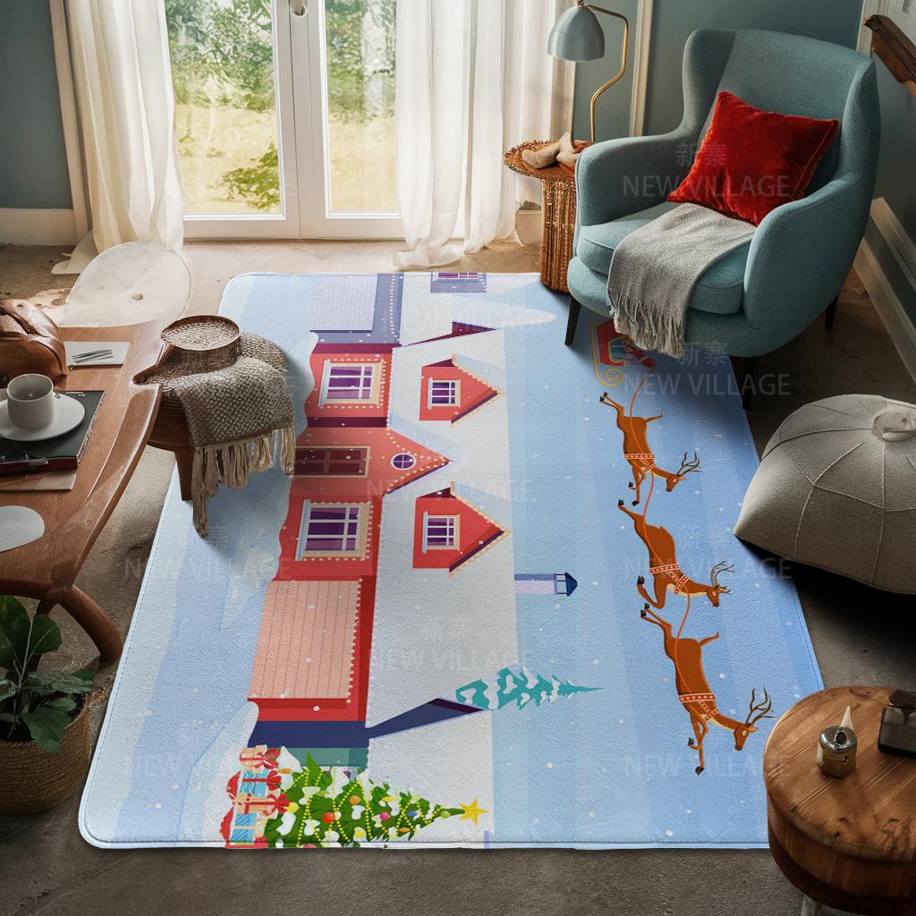 Ковер у входа в дом Домашний коврик у двери Гостиная Ванная Комната Ноги ванная комната Нескользящие коврики с водопоглощением для ванной Счастливого Рождества зима