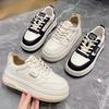 Platform White Shoes Women's Shoes Leather Panda Board Shoes Spring New Versatile Casual Sports Shoes Women's