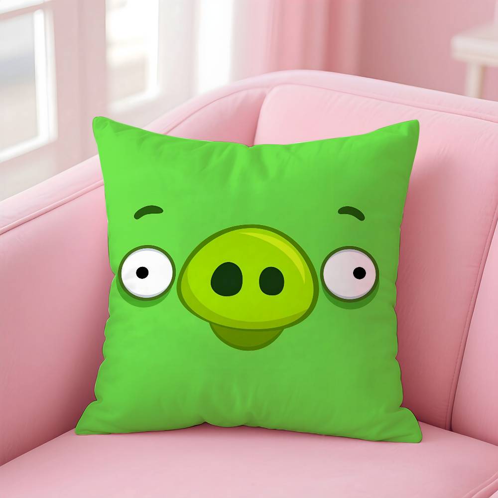 Анимация A-A-Angry Birds Мультяшная Наволочка Противопылевой Клещ Наволочка На Молнии Невидимка Шелковистый Короткий Плюш Чехол для Подушки Дивана