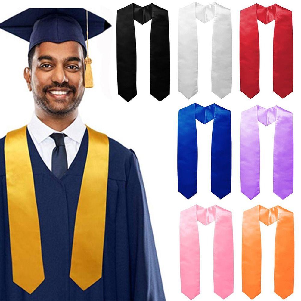 Satin Plain Honor Stole Unisex Bachelor Gown Scarf New Ceremonial Belt