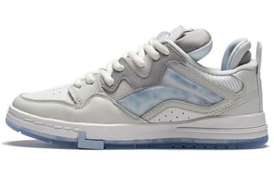 Pro Textile, Leather Comfortable Abrasion Resistant Breathable Low Top Skateboard Shoes Women's Frost White AECS016-1