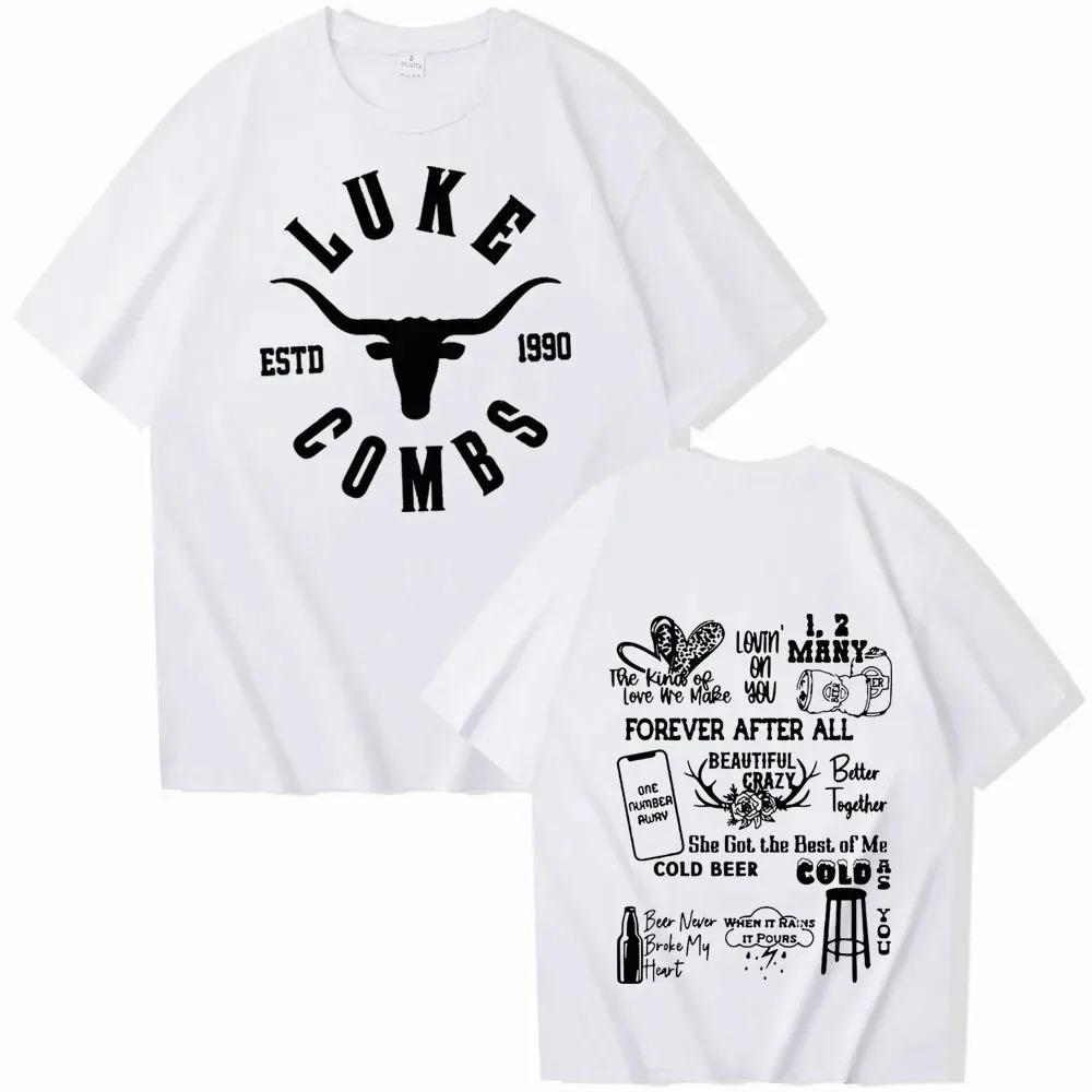 Luke Combs T-Shirts Western Country Music Man Woman Harajuku O-Neck Short Sleeve Shirts Fans Gift Fashion T-shirt for Men Y2K