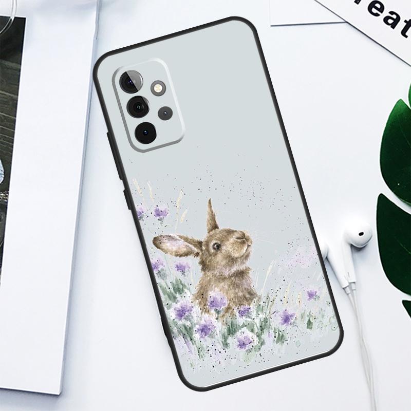 Чехол для телефона с кроликом для Samsung Galaxy A55 A54 A35 A15 A34 A14 A53 A33 A13 A05 A06 A16 A22 A32 A52