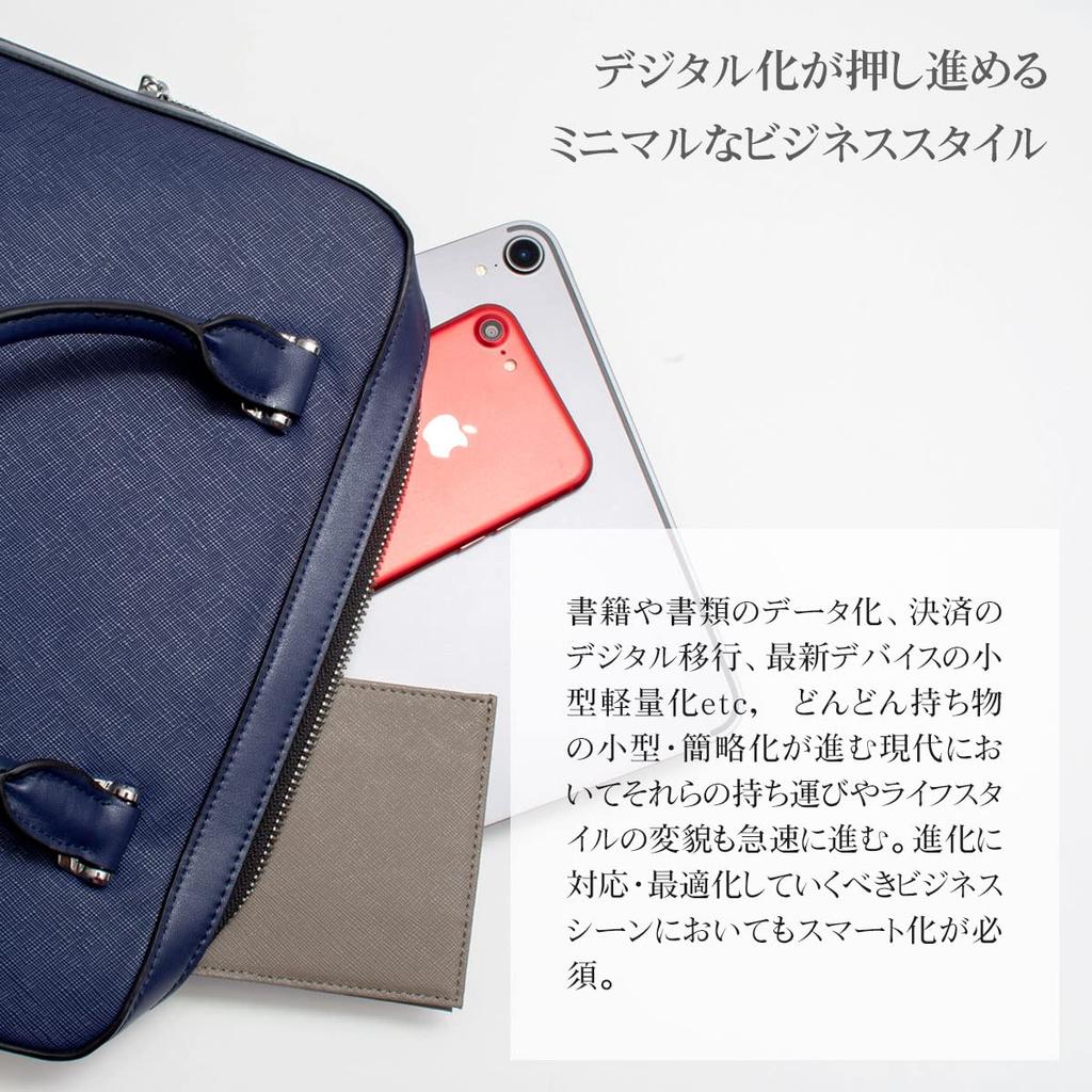 Небольшая деловая сумка Мини-портфель из натуральной кожи Saffiano Leather Легкая компактная минималистичная сумка для хранения планшетных файлов 21 темно-синяя [Dom Teporna] Мужская