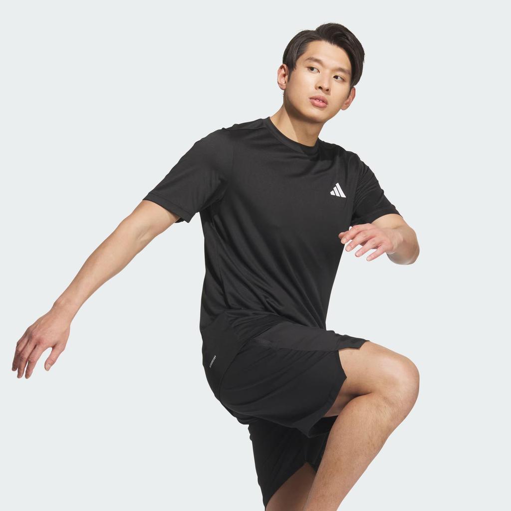 adidas Мужская однотонная футболка D2M Черная KA8338