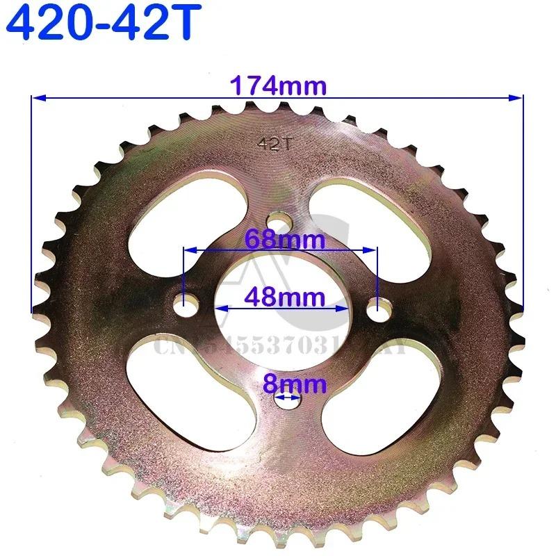 420/428 Chain Rear Sprocket 48mm-68mm Fit For 50cc 70cc 90cc 110cc 125cc ATV Go Kart Buggy Quad Dirt Bike Trike Motorcycle Parts