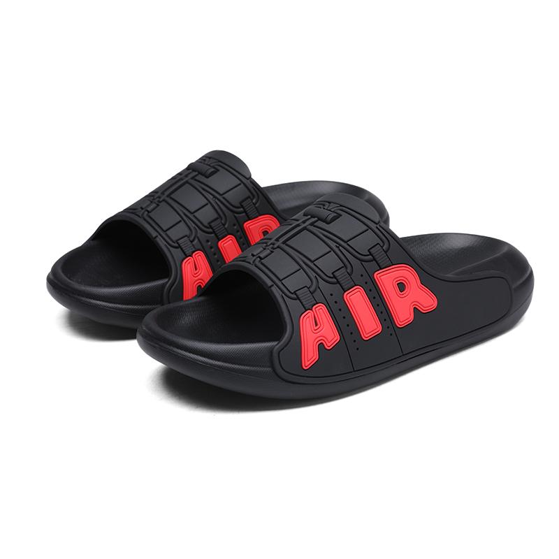 Модные мужские тапочки Летние модные пляжные тапочки на толстой подошве Нескользящие мягкие сандалии для ванной Простые красивые тапочки с буквами