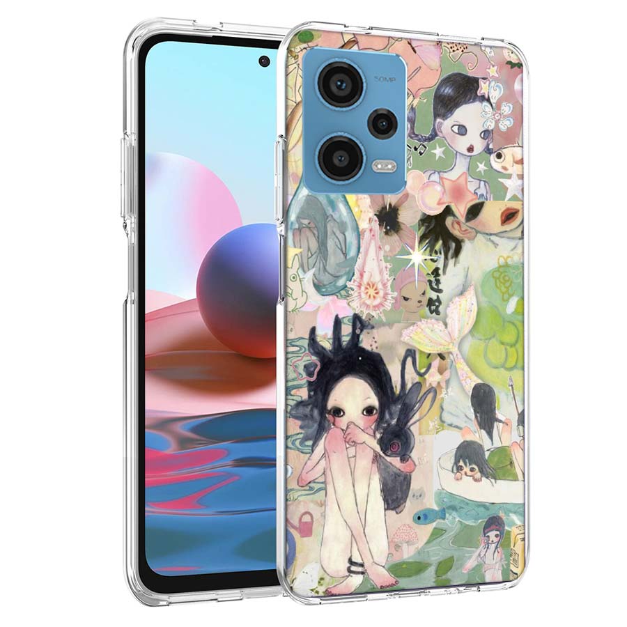 Aya Takano Paintings Phone Case For Redmi Note 13 12 14 15 Pro Plus 13R 11 11T 11E 11S 10 Pro 10S 9 9S Cover Cell Clear TPU Capa
