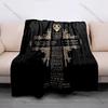 1PC Bible golden cross design print blanket Prayer blankets for believers suitable for home sofa camping travel car