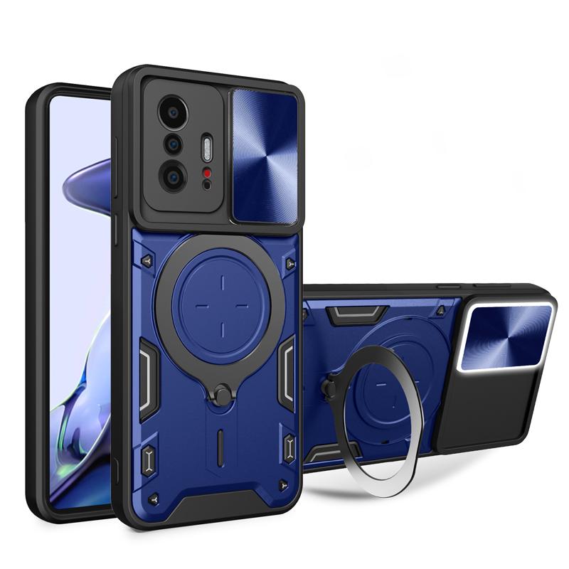 Роскошный противоударный бронированный чехол для Xiaomi Mi 11T 12T 13 Pro Lite Mi11T Mi12T 5G с противоударным кольцом-подставкой, держателем, полностью сдвижными крышками