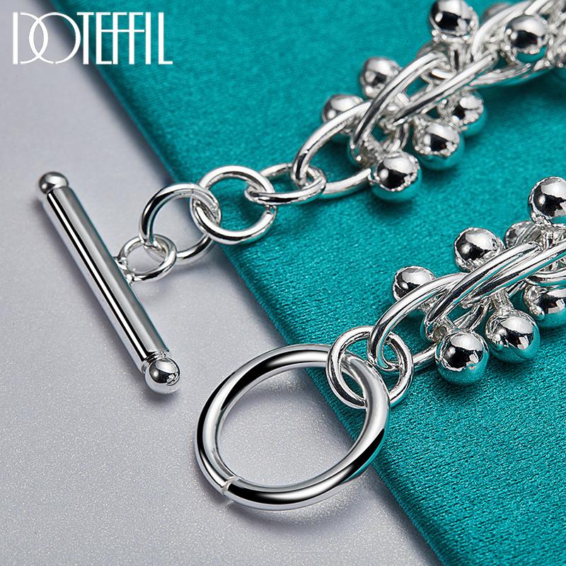 Браслет из виноградных бусин Серебряные украшения с подвесками