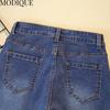 MODIQUE, весенние большие размеры, новые женские свободные винтажные прямые эластичные длинные джинсы с высокой талией, женские повседневные универсальные брюки, брюки