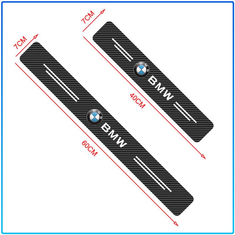 Для BMW E34 E46 E39 E38 E90 E60 E36 F30 F30 F10 E92 E38 E91 G30 G38 M3 M5 4 шт. Наклейки на пороги автомобиля из углеродного волокна Защита от царапин Рестайлинг