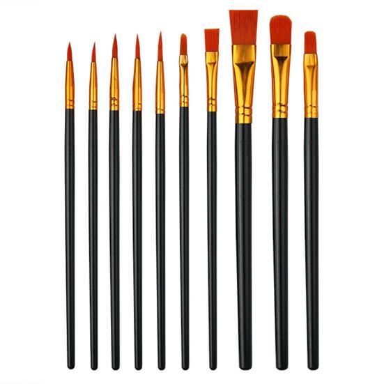 10 шт. кисти для рисования с длинной ручкой, мягкая щетина, сильная впитываемость, акварель, круглые заостренные многофункциональные кисти для рисования, набор кистей для художников