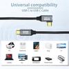 Удлинительный кабель USB C под углом 90 градусов, передача питания 100 Вт, передача данных 10 Гбит/с, USB 3.1 Gen 2, плетеный кабель «папа-мама»