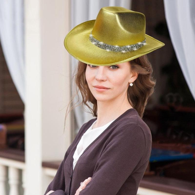 Привлекающие внимание хрустальные ковбойские шляпы, шляпа невесты, панама для девичника, ковбойские шляпы для клубных сценических шоу