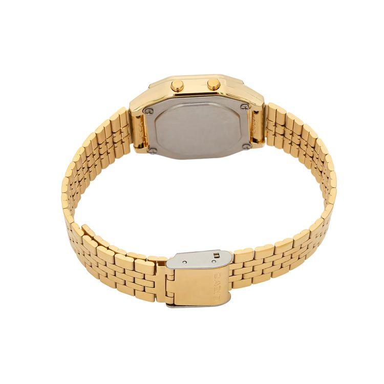 Casio Серия для молодежи Металлическая Квадратная Винтажная Классическая Водонепроницаемые Кварцевый механизм Стальной ремешок Часы Женские Золотые LA680WGA-9D
