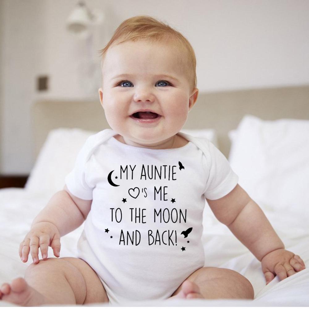 Комбинезон для малышей My Auntie Loves Me To The Moon and Back, комбинезон с короткими рукавами для мальчиков и девочек