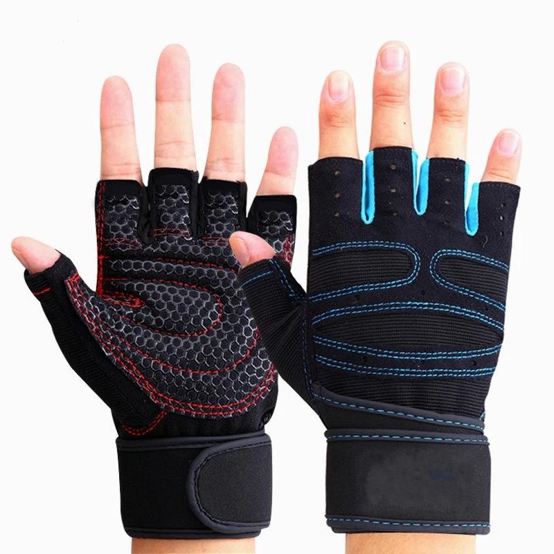 Half Finger Cycling Gloves Bicycle Motorcyclist Gloves Gym Training Fitness Weightlifting Sport Fingerless Women Men Sport Glove