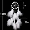 Dreamcatcher Wind Chimes Hand-woven White Dream Catcher Wall Hanging Decor Feather Hanging Decoration for Home Office Car