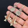 Pear Montana Agate Stone Sterling Silver Sister Drop Dangle Handmade Earrings