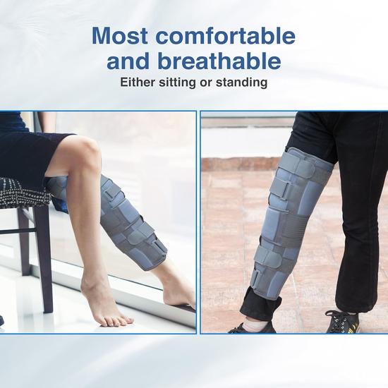 Wonder Care Хлопковый наколенник-иммобилайзер Поддержка при вывихах Травмы Разрыв связок Наматываемый стабилизатор Шина Для мужчин и женщин(S: 14.8"-17.2")