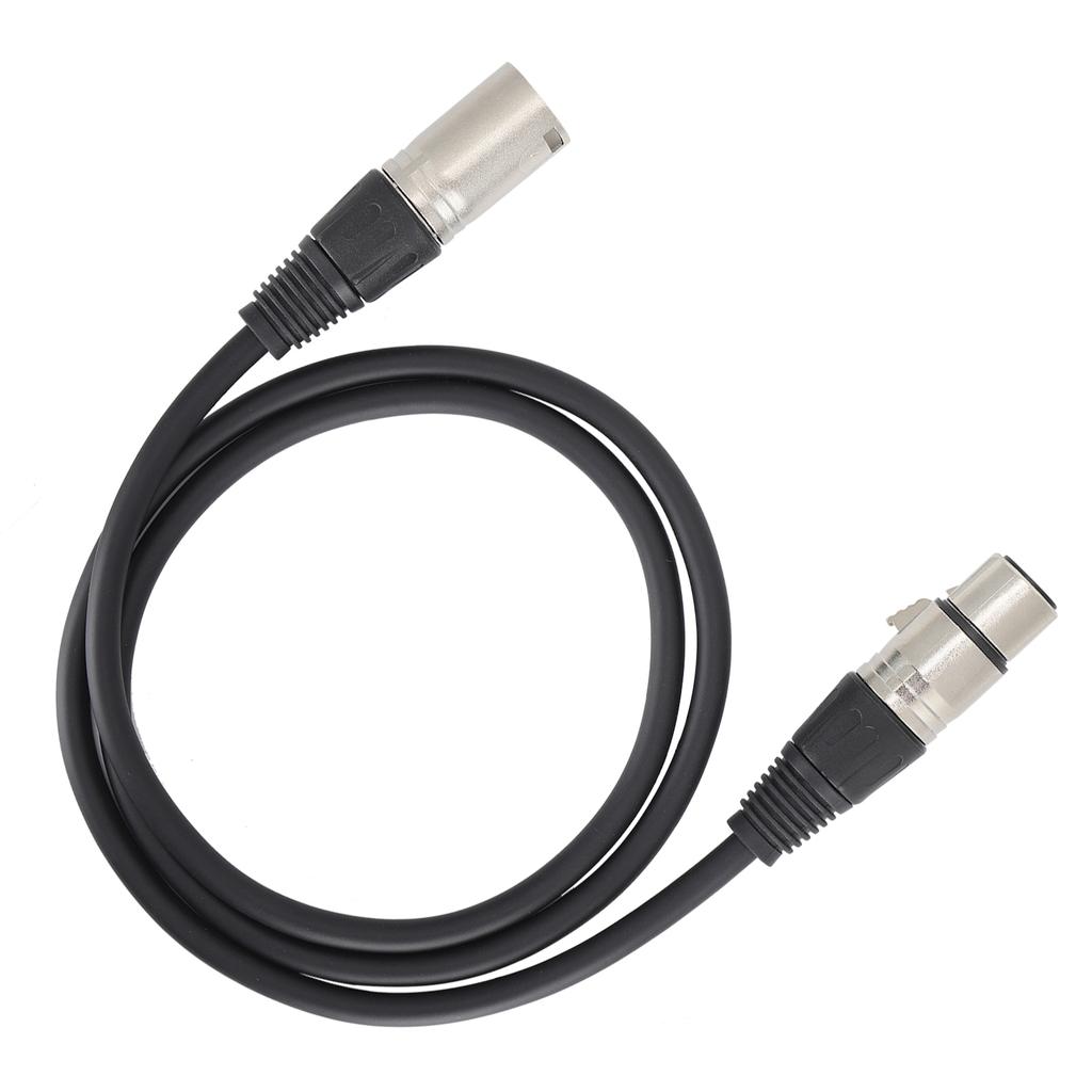 Микрофонный кабель 3-контактный XLR папа к XLR мама Балансный микрофонный кабель для студийной записи и живого звукаЧерный 3 м