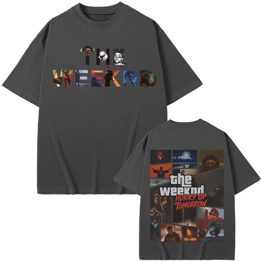 Trendy The Weeknd Hurry Up Tomorrow Double Sided Print Graphic 2026 Spring summer Men Women Short Sleeve Top Gothic Hot Sale