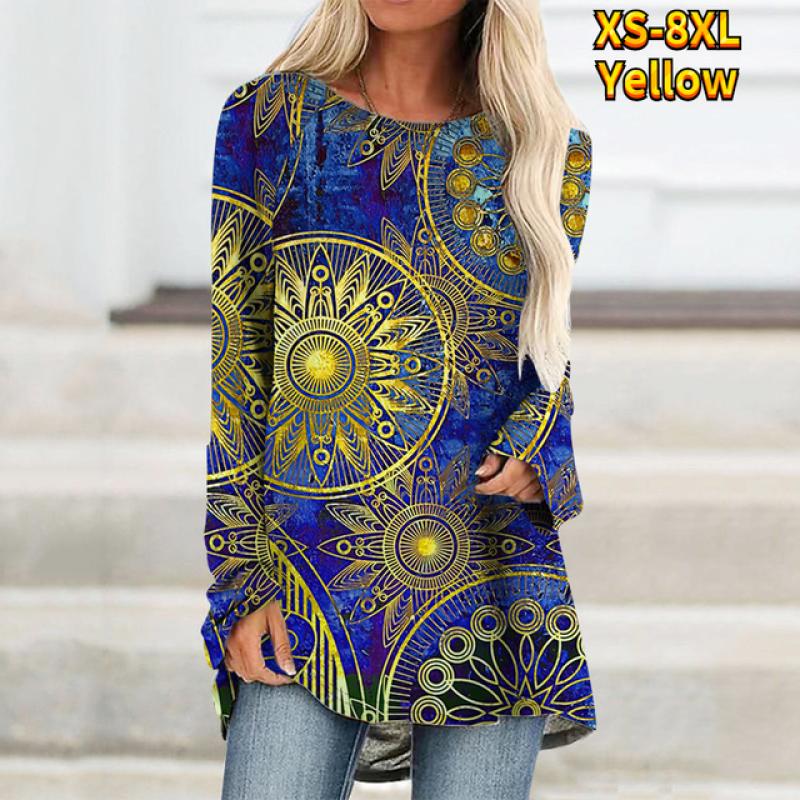 Long Sleeved Hoodie Spring and Autumn Animal Pattern Loose Women Bag Hip Crewneck Top XS-8XL