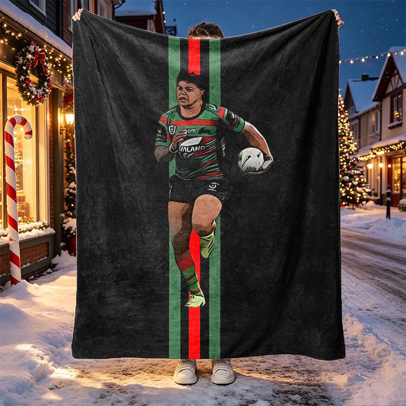 South Sydney Rabbitohs Pattern Blanket for Home Decoration, Bed, Sofa, Car Travel, Camping, Suitable for All Seasons, Birthday Christmas Gift