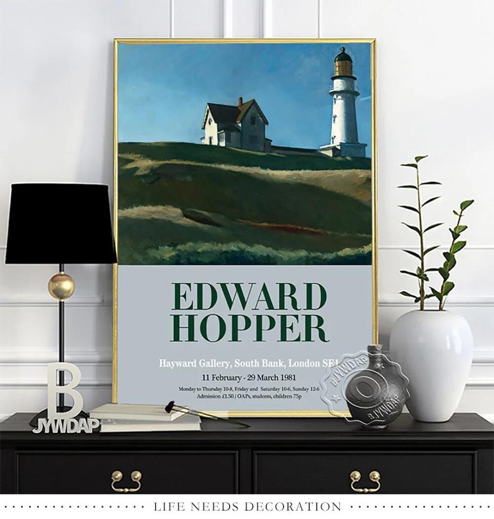 Плакат выставки Эдварда Хоппера, Художественные репродукции «Утреннее солнце», Настенная картина «Ночные ястребы», Настенное искусство с пейзажем из современной американской жизни без рамки