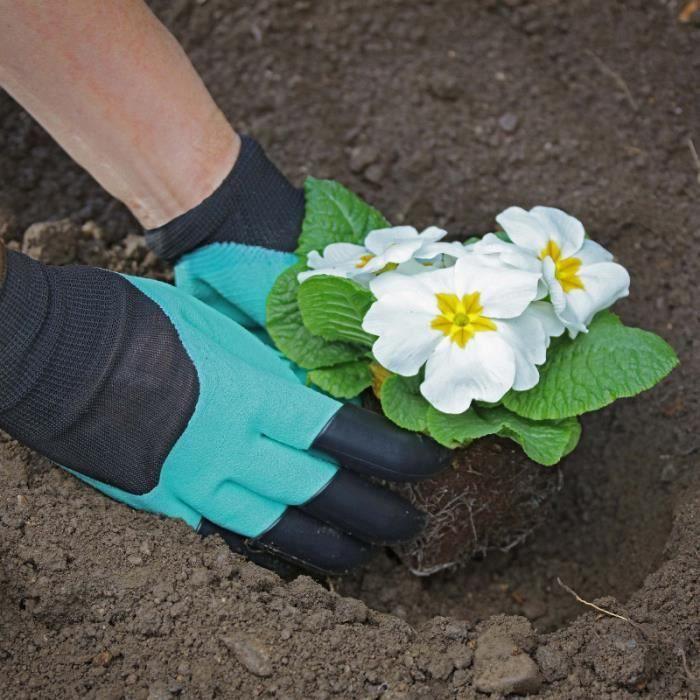 Gants de jardinage - Adulte - Vert - Latex - Plastique