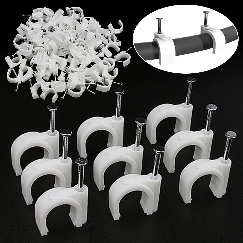 100pcs U Shape Cable Clips Clamp Line Buckle Durable Wire Management Home