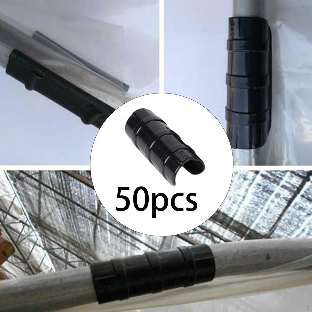 50x Greenhouse Film Clamps Tube Clip Fixing Buckle Practical Garden Buildings Frame Pipe