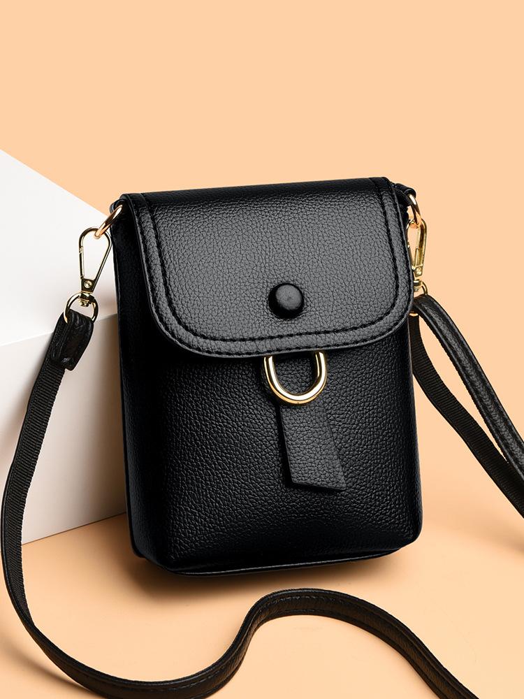 Lightweight Messenger Mobile Phone Bag For Shopping, Lychee Pattern Simple Female Small Retro Mini Change Single Shoulder