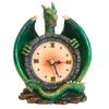 [A3756] - Статуэтка будильника «Мистический дракон» зеленого цвета - 14x11 см