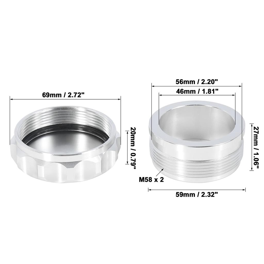 2" 50.8mm Aluminium Alloy Weld On Filler Neck And Cap Oil Fuel Water Tank Silver