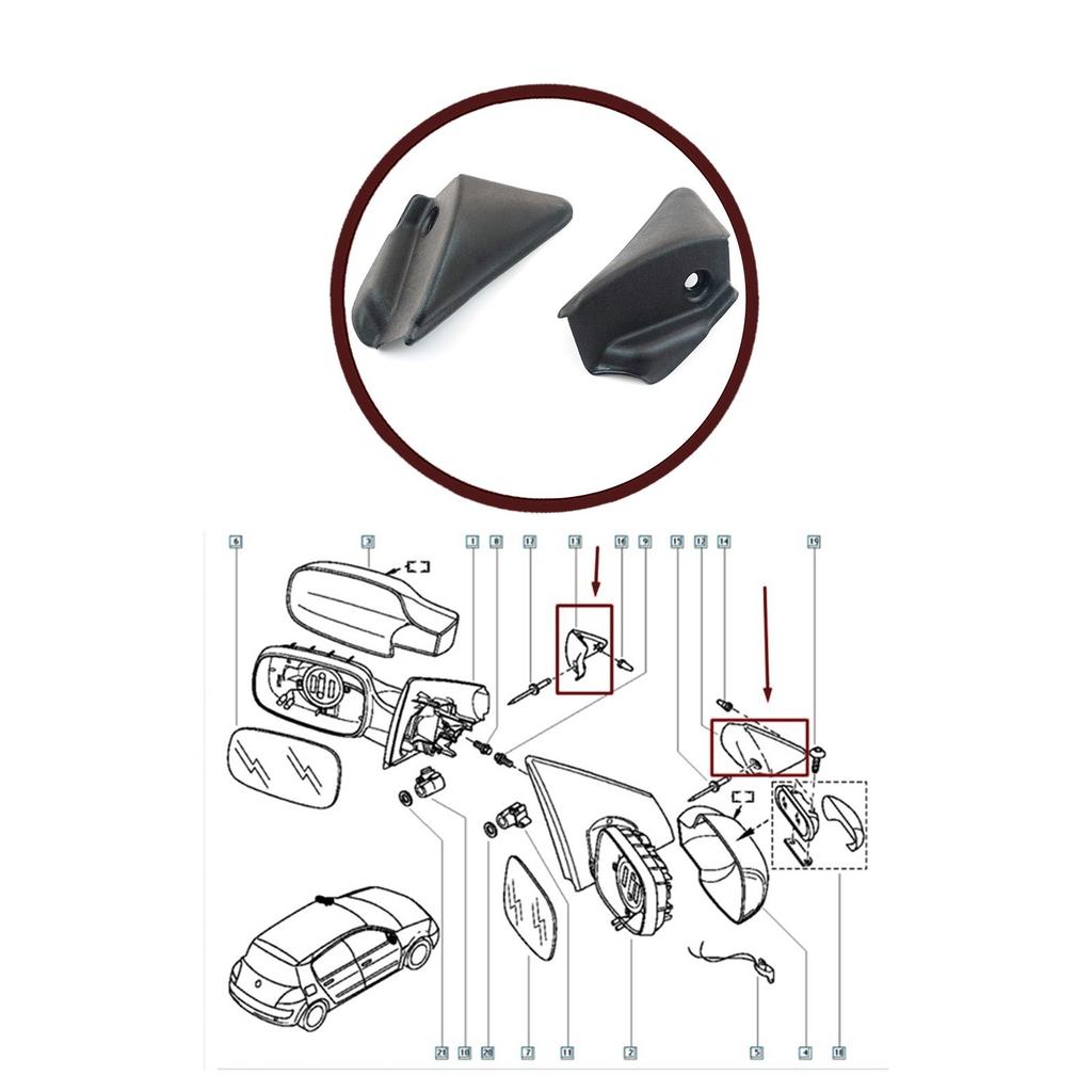ESP982 Накладка на боковое зеркало двери, крыло, панель 8200073430 31 для Renault Megane MK2