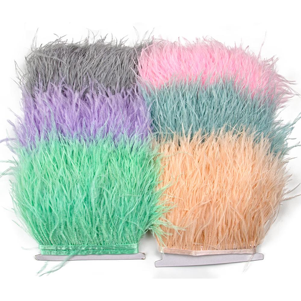 Перо 1 метр Цветные Натуральные Страусиные Перья Бахрома Отделка 8-10 см 10-15 см Лента Перья для Волос для Одежды Свадебный Декор Швейная Отделка