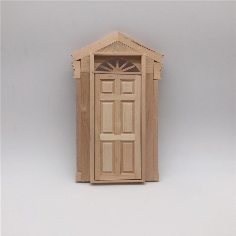 1:12 Имитация мебели для кукольного домика Мини-мебель Дверь для дома своими руками Деревянная дверь Аксессуары для дома