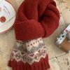 Корейский рождественский шарф из смесовой шерсти в стиле Fair Isle - Теплая зимняя вязка для женщин и пар