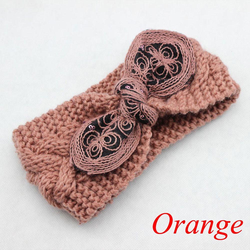 Богемская Женская Девичья Цветочная Повязка на Голову с Бантом и Ушками Кролика Тюрбан Вязаная Крючком Повязка на Волосы