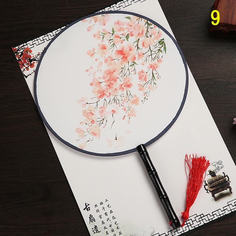 13 цветов круглый веер в китайском стиле с винтажным принтом шелковый веер свадебная вечеринка танцевальные аксессуары