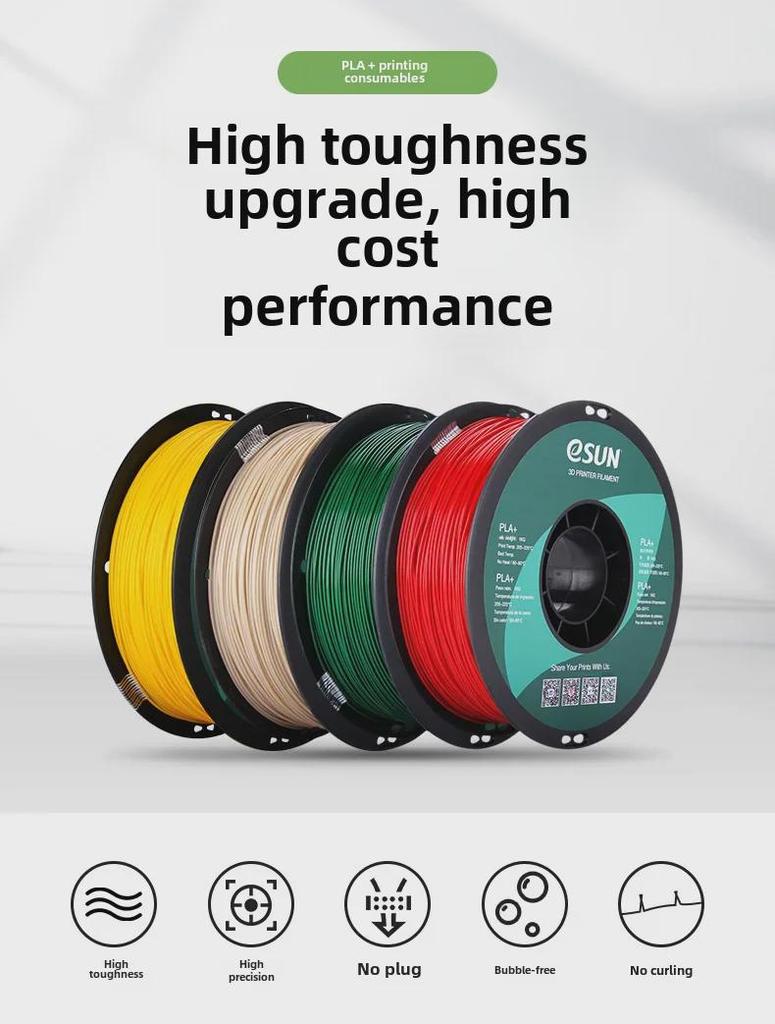 Leji PLA+ 3D Printing Filament, 1.75mm, High Toughness, Eco-Friendly, 1KG