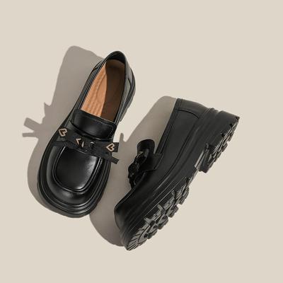 Платформа Оксфорд Стиль Колледж Маленькие Кожаные Туфли С Мелким Вырезом Бабочка Студенческие Туфли На Толстом Каблуке