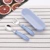 Stainless steel children's tableware set spoon and fork anti-drop and anti-scalding kindergarten portable storage box household tableware