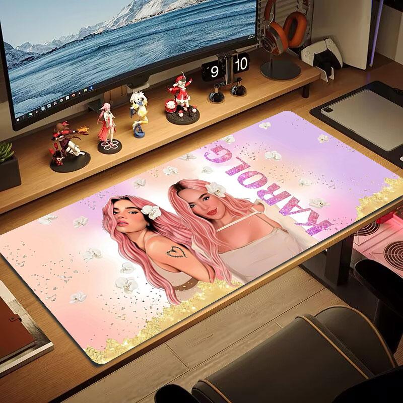 Karol G Large Size Mouse Pad Large Gaming Table Cushion Non-slip Laptop Tablet Big Mousepad XXL Mat Mini PC Playmat With Lock edge