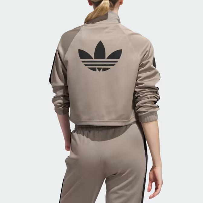 adidas Оригинальная теплая куртка-толстовка с логотипом-буквой Спортивная куртка Женская Коричневая IJ5228