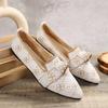 Skinny Pointed Oversized Flat Sole Shoes for Women In Fashionable Flying Weaveone Foot Butterfly Bowcasualbreathable