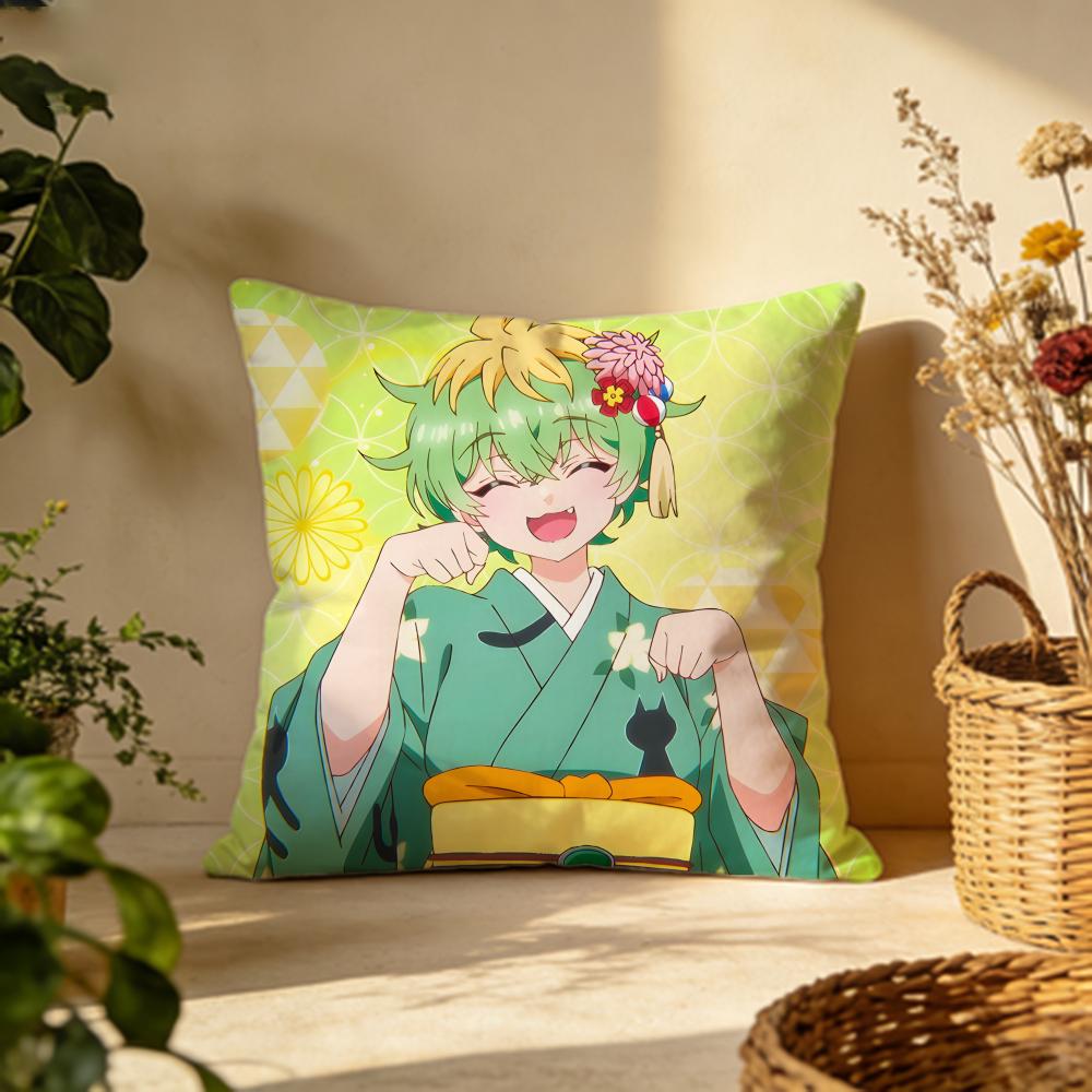 Trendy Mmikadono Sanshimai wa Angai Choroied Cushion Cover Versatile DoubleSided Pillow Case Fit for Sofa Bed Car Daily Decor